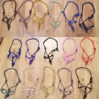 5 x Hand Made Rope Halter Knotted Nylon Parelli Headcollar Horses/Donkey/Cows VEGAN (Free UK P&P)