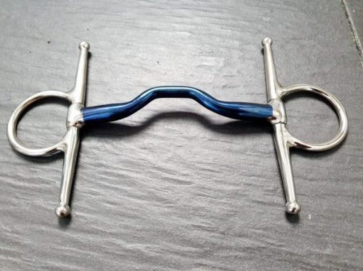 Full Cheek Ported Horse Happy Tongue Blue Sweet Iron Bit Snaffle Multiple Sizes